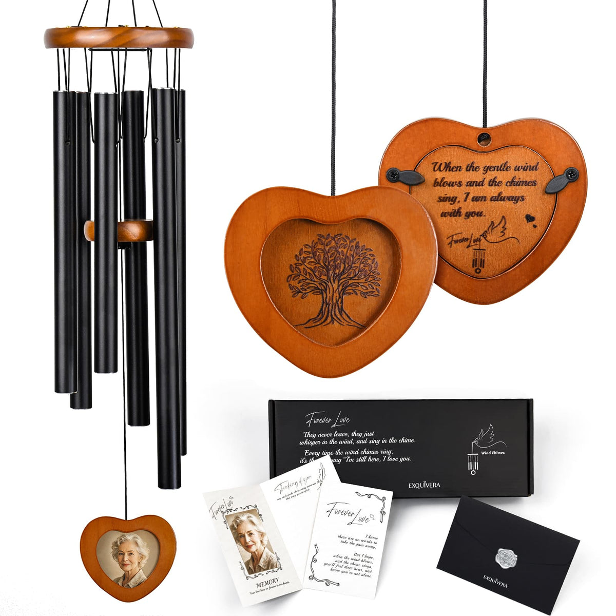 【D1様用】NERGARD / Memorial For A Wish 32 Inch Memorial Wind Chimes with Gift Box - Personalized Sympathy