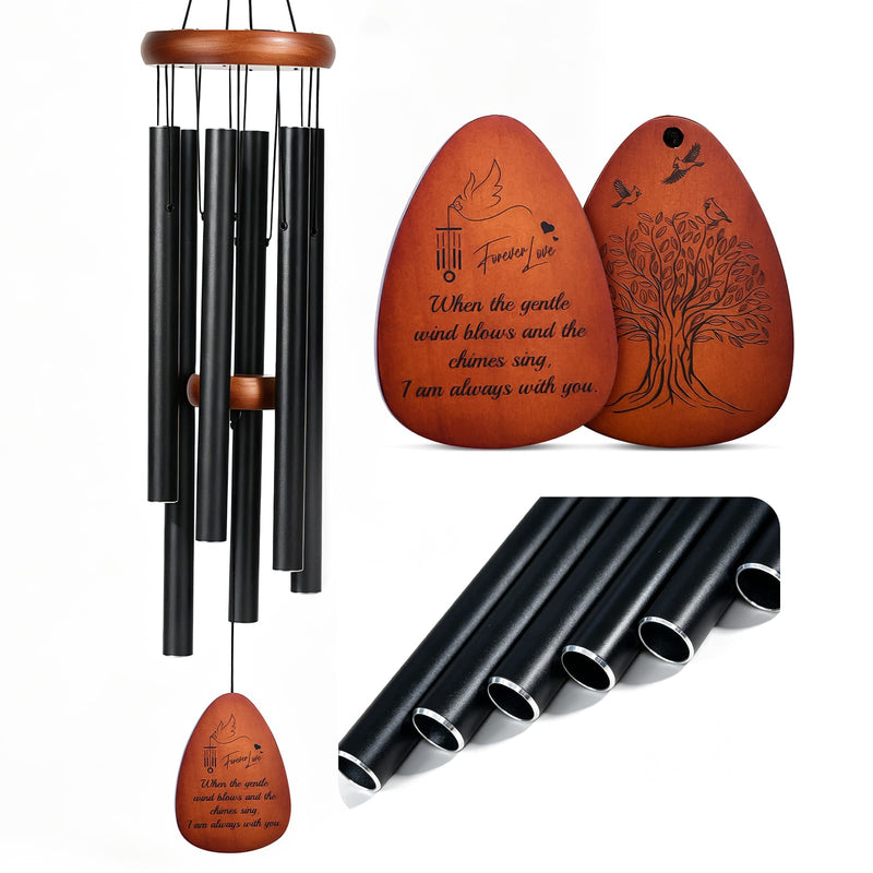 37 Inch Memorial Wind Chimes with Gift Set - Engraved Sympathy Gift