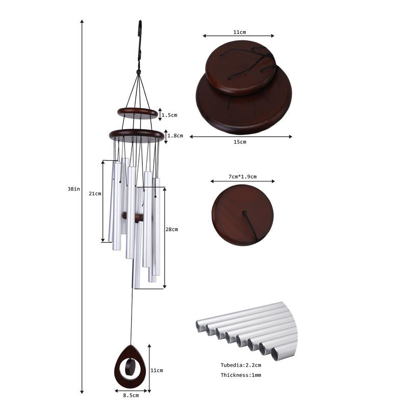 40 Inch Large Deep Tone Memorial Wind Chimes - Cardinal Remembrance