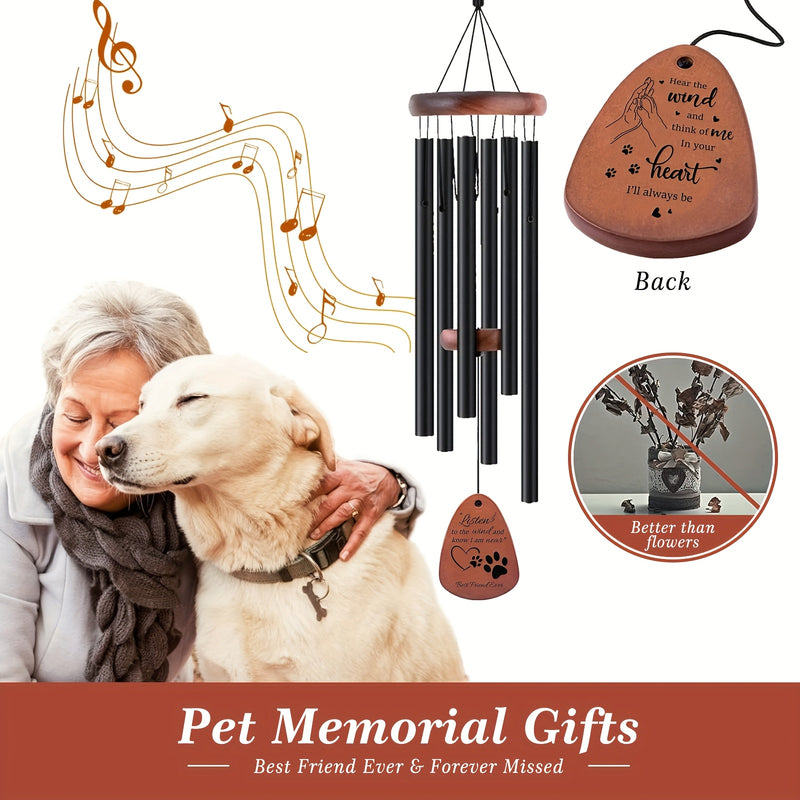 Engraved Dog Pet Memorial Wind Chimes - Heartfelt Sympathy Gift