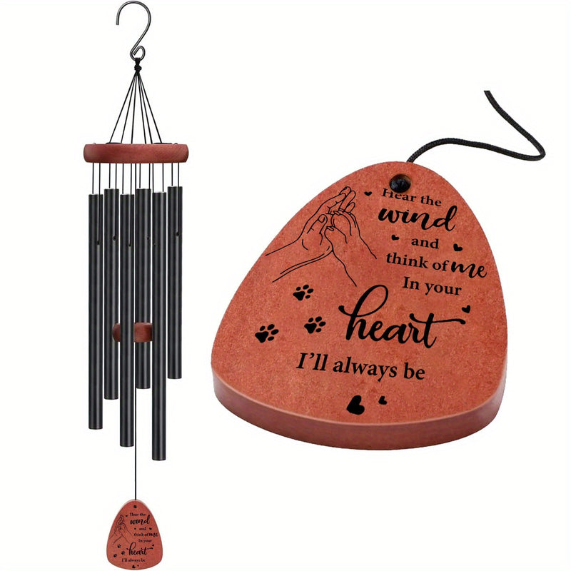 Metal Dog & Cat Memorial Wind Chime - Pet Loss Remembrance